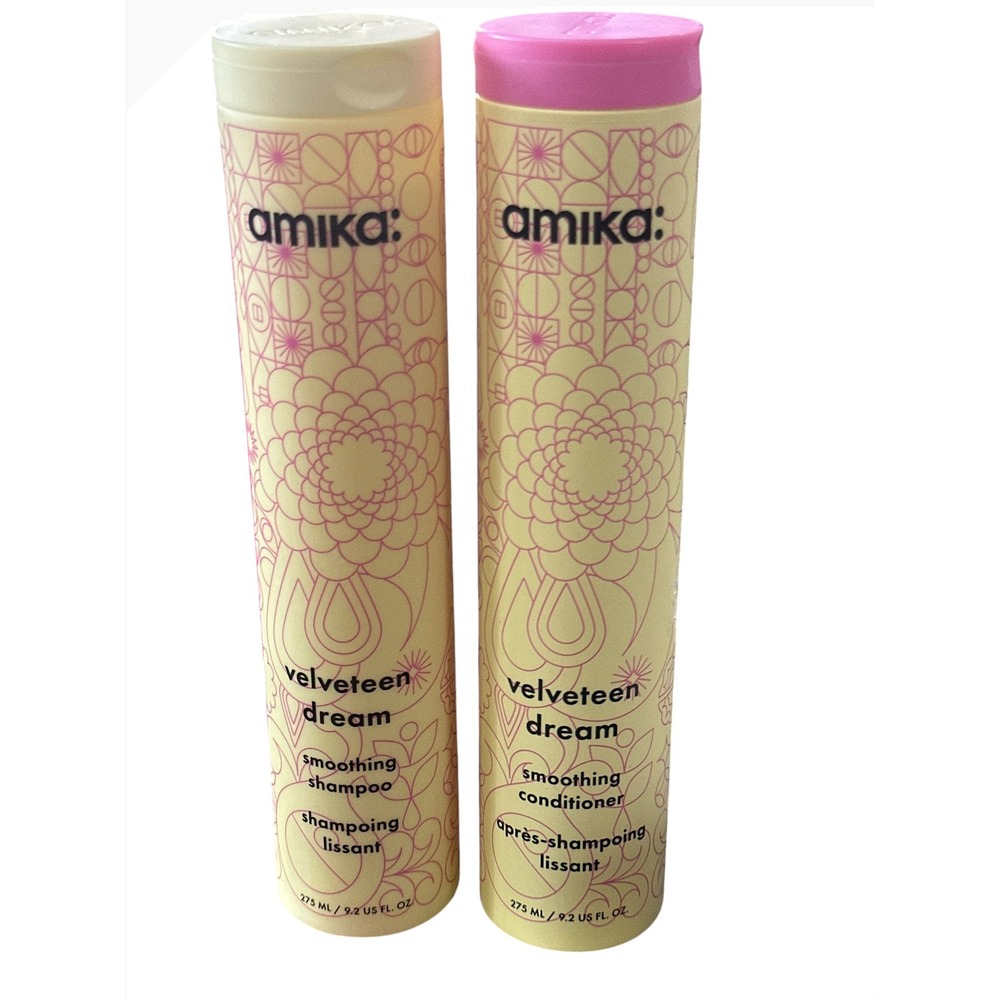 Amika Velveteen Dream Smoothing Shampoo and Conditioner Set 9.2oz 275ml Duo